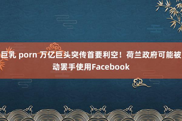 巨乳 porn 万亿巨头突传首要利空！荷兰政府可能被动罢手使用Facebook