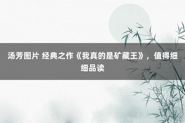 汤芳图片 经典之作《我真的是矿藏王》，值得细细品读