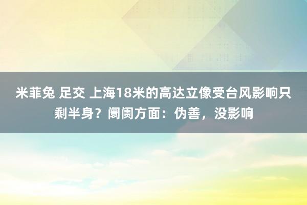 米菲兔 足交 上海18米的高达立像受台风影响只剩半身？阛阓方面：伪善，没影响