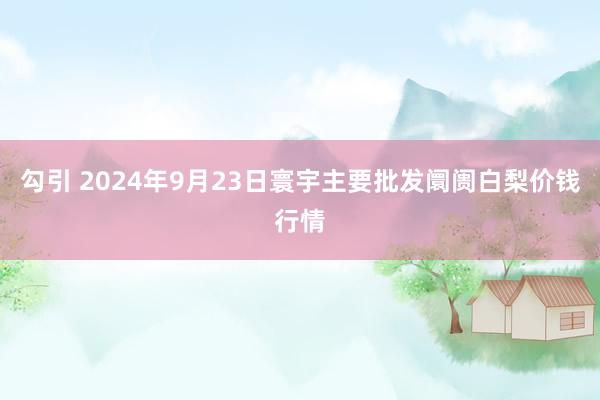 勾引 2024年9月23日寰宇主要批发阛阓白梨价钱行情