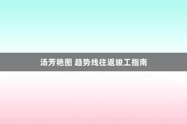 汤芳艳图 趋势线往返竣工指南