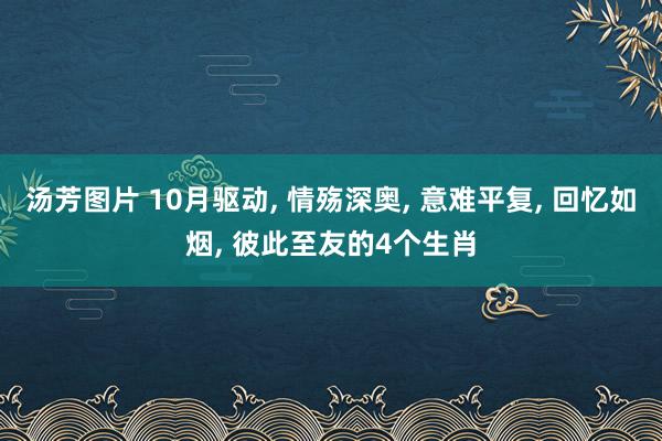 汤芳图片 10月驱动， 情殇深奥， 意难平复， 回忆如烟， 彼此至友的4个生肖