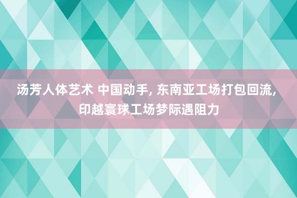 汤芳人体艺术 中国动手， 东南亚工场打包回流， 印越寰球工场梦际遇阻力