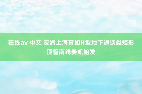 在线av 中文 宏润上海真如H型地下通谈类矩形顶管南线奏凯始发