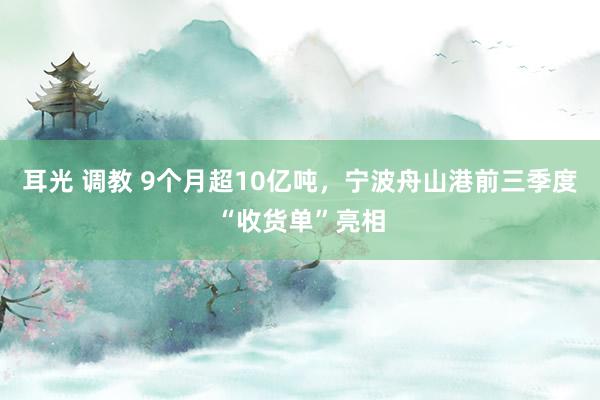 耳光 调教 9个月超10亿吨，宁波舟山港前三季度“收货单”亮相