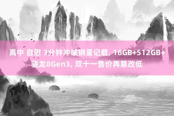 高中 自慰 3分钟冲破销量记载， 16GB+512GB+骁龙8Gen3， 双十一售价再篡改低