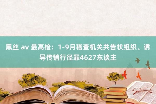 黑丝 av 最高检：1-9月稽查机关共告状组织、诱导传销行径罪4627东谈主