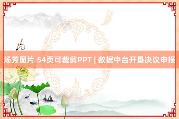 汤芳图片 54页可裁剪PPT | 数据中台开垦决议申报