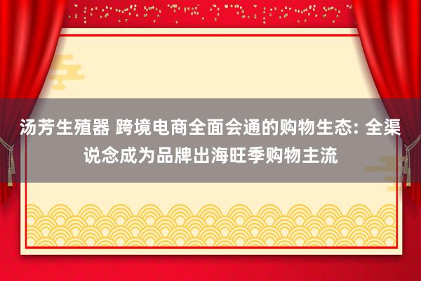 汤芳生殖器 跨境电商全面会通的购物生态: 全渠说念成为品牌出海旺季购物主流