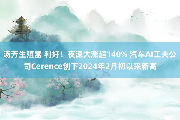 汤芳生殖器 利好！夜深大涨超140% 汽车AI工夫公司Cerence创下2024年2月初以来新高